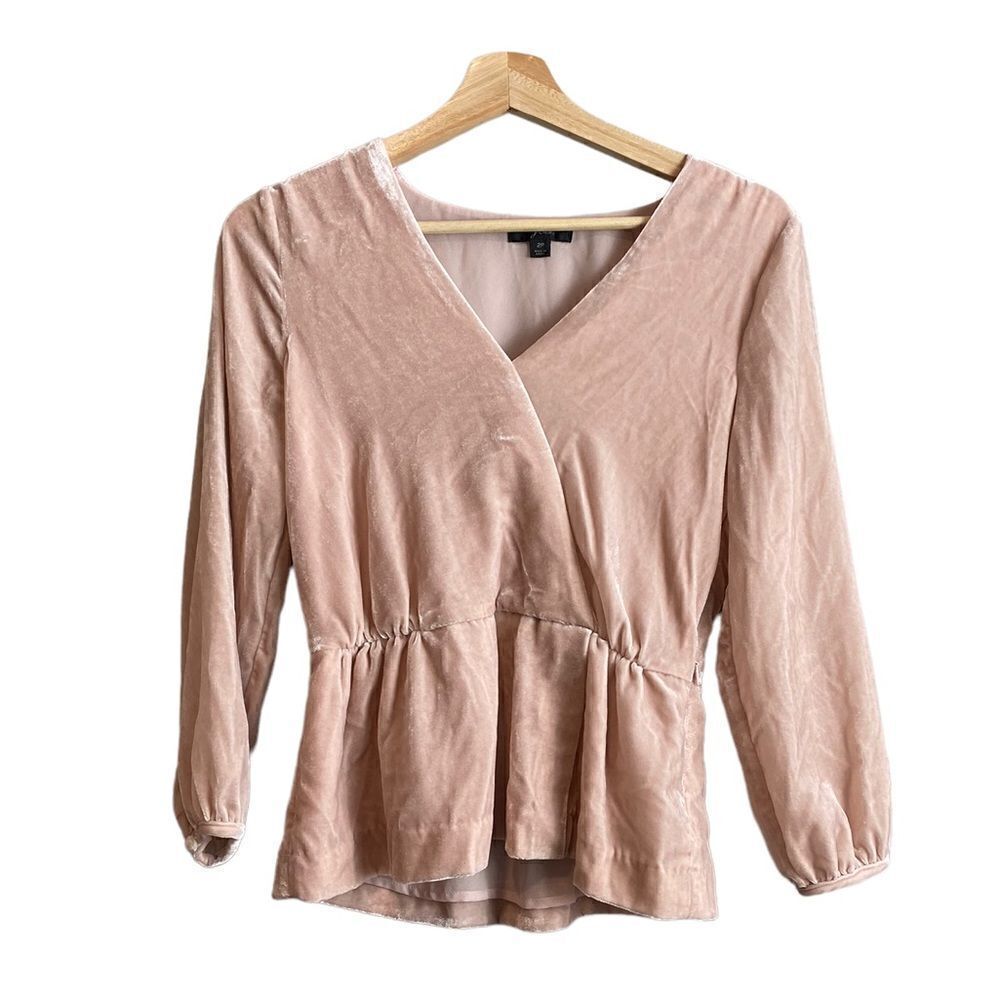 J.crew velvet faux wrap blouse